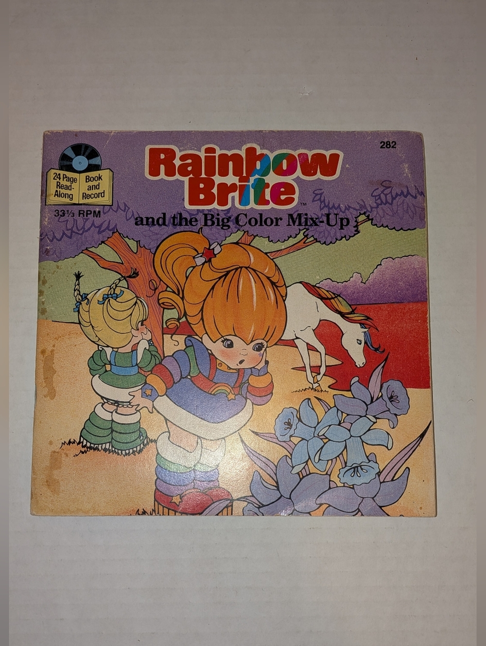 Vintage Rainbow Brite And The Big Color Mix-up Read Along Book with 7" Record